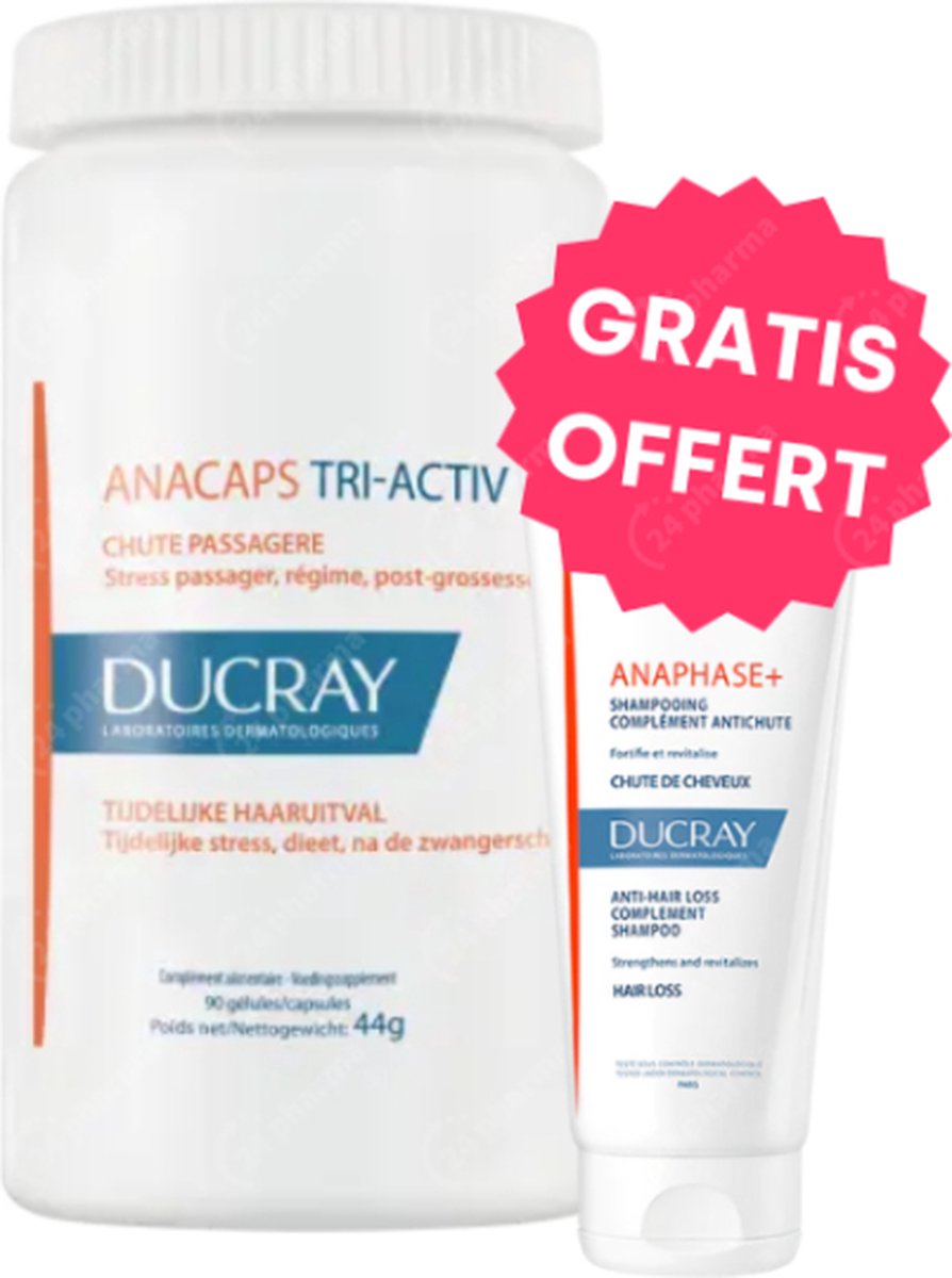 Goedkoopste Ducray Anacaps Tri-activ Caps 90 Gratis Anaphase shampoo 100ml
