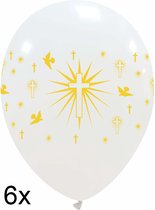 Communie kruis ballonnen, 6 stuks, 30 cm