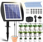 Waterdruppelaar - Irrigatiesysteem - Bewateringssysteem - Zonne Energie - Set van 12 Geplante Planten - Automatisch Watergeefsysteem met USB-voeding - LED-display