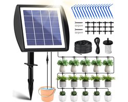 Waterdruppelaar - Irrigatiesysteem - Bewateringssysteem - Zonne Energie - Set van 12 Geplante Planten - Automatisch Watergeefsysteem met USB-voeding - LED-display