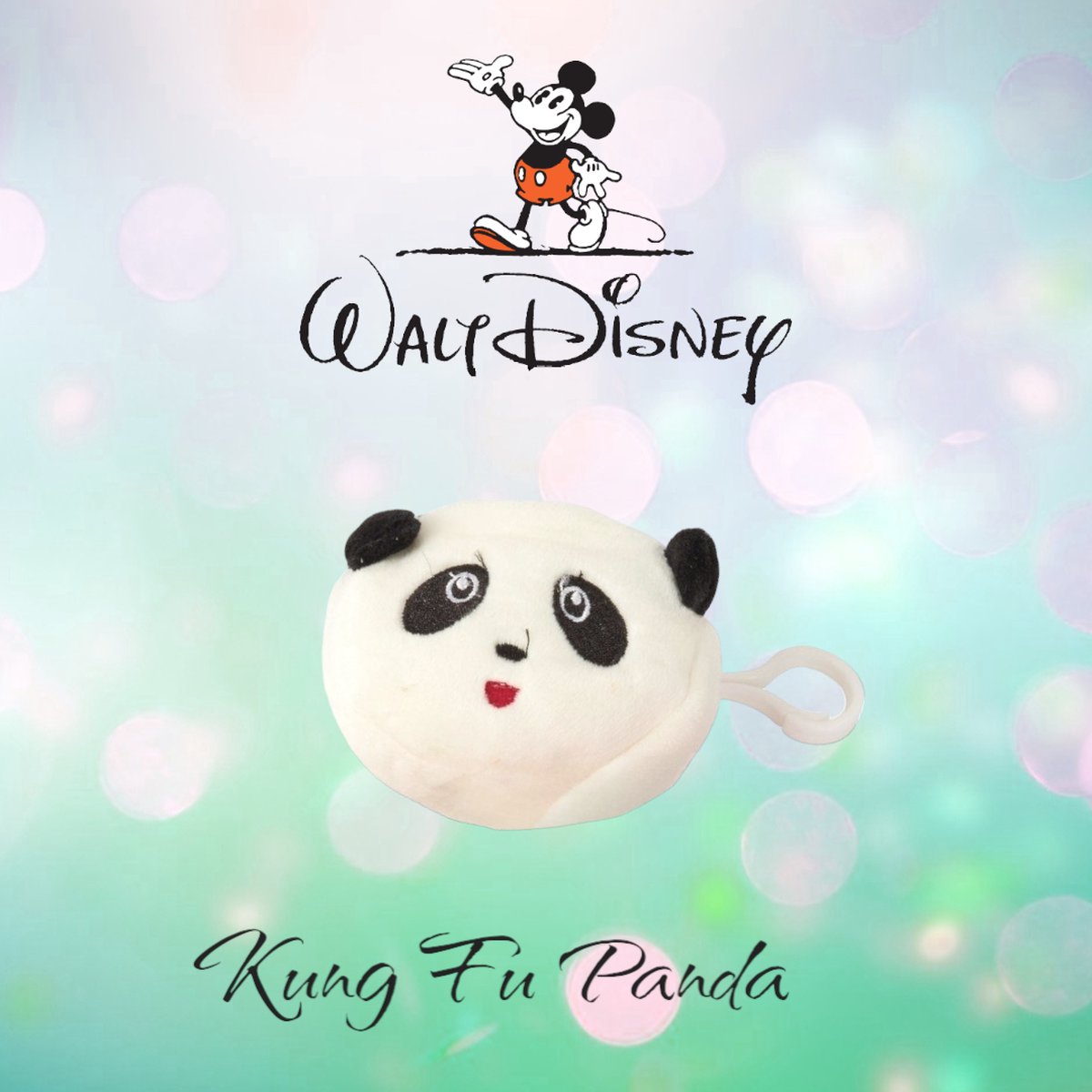 H.A.M.A. - Kids Disney Cartoons Wallet / Key Cord - portemonnee - Kung Fu Panda - zwart wit - fluffy flanel - 7,5 x 1,5 cm - panda - kinderen - casual