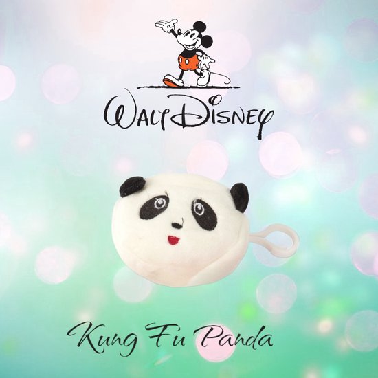 Kids Disney Cartoons Wallet / Key Cord - portefeuille - Kung Fu Panda - noir et blanc - flanelle moelleuse - 7,5 x 1,5 cm - panda - enfants - décontracté
