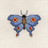 Mini Borduurpakketje ( 6 x 6 cm )  Fancy Butterfly - Mouseloft
