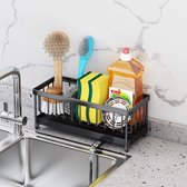 Spoelbak organizer, gootsteen caddy organizer, gootsteen organizer, voor keuken en badkamer (zwart)