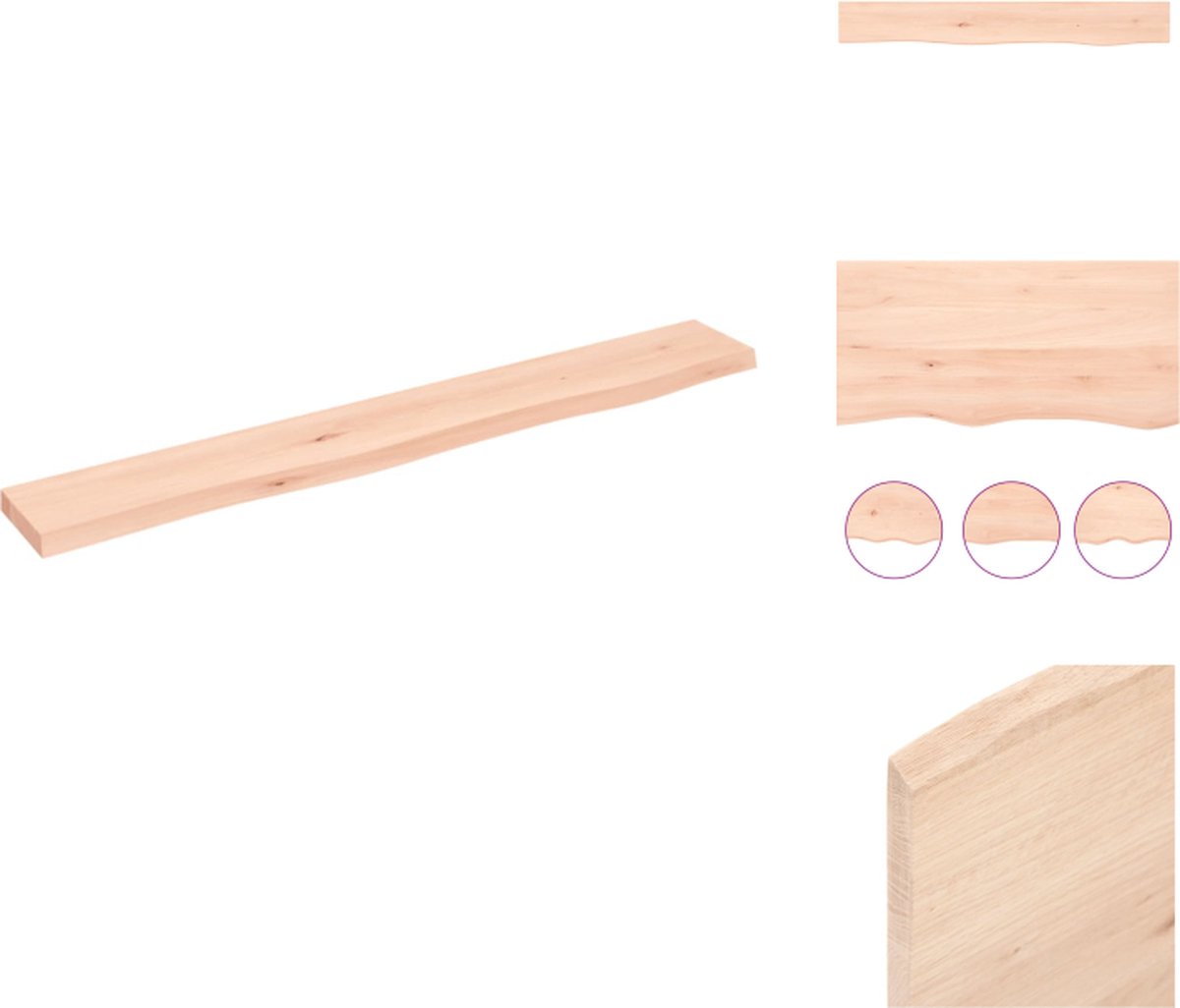 VidaXL Wandplank Massief eikenhout 80 x 10 x 2 cm Rustieke stijl Wandsteun