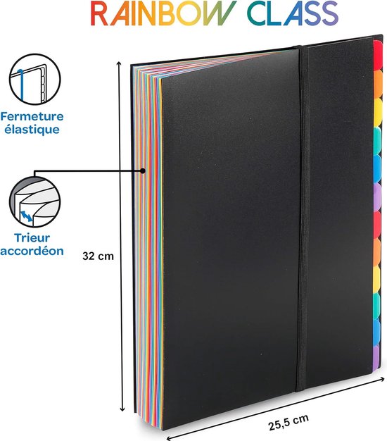Viquel - Uittrekbare map met 8 vakken voor A4 RAINBOW PASTEL documenten - Beige Viquel - Uittrekbare map met 8 vakken voor A4 RAINBOW PASTEL documenten - Beige