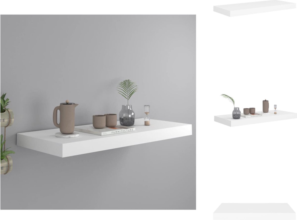 VidaXL Wandplank Industrieel 60x23.5x3.8 cm Stabiel en duurzaam Wit Wandsteun