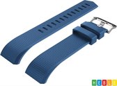 *** Horlogebandje - Geschikt voor Fitbit Charge 2 - Gespsluiting - Siliconen Navy - van Heble® ***
