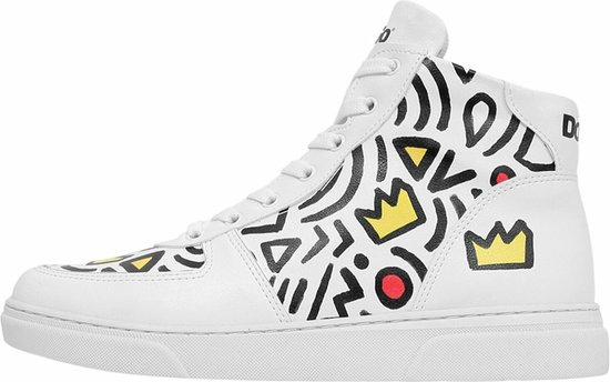 DOGO Ace Dames Laarzen - Abstract Outline white Dames Sneakers 37