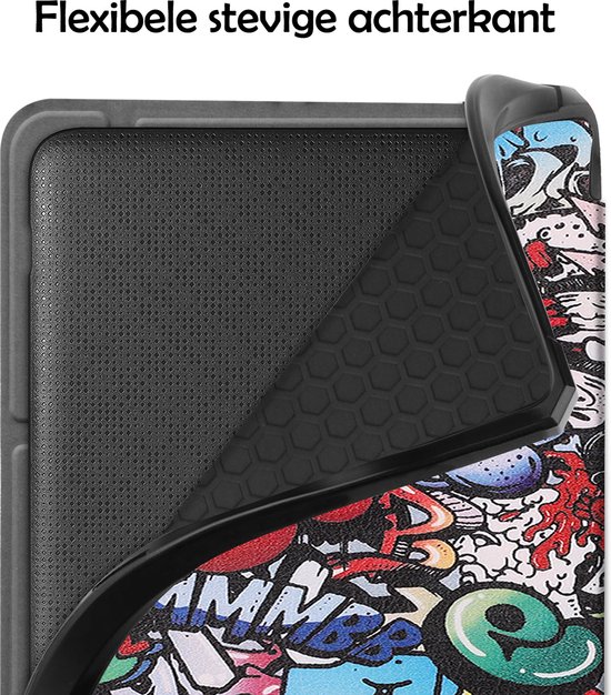 Hoesje Geschikt voor Kobo Libra 2 Hoes Bescherm Hoesje Case Sleep Cover Trifold Met Screenprotector - Hoes Geschikt voor Kobo Libra 2 Hoesje - Graffity van Hoesje  — afbeelding 4