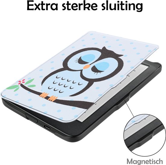 Hoesje Geschikt voor Kobo Clara HD Hoes Bescherm Hoesje Case Sleep Cover Met Screenprotector - Hoes Geschikt voor Kobo Clara HD Hoesje - Uil van Hoesje  — afbeelding 3