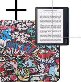 Hoes Geschikt voor Kobo Sage Hoesje Bookcase Cover Book Case Hoes Sleepcover Trifold Met Screenprotector - Graffity