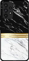 Smartphonica Telefoonhoesje voor Samsung Galaxy A53 5G marmer look - backcover marmer hoesje - Zwart Wit / TPU / Back Cover geschikt voor Samsung Galaxy A53 5G
