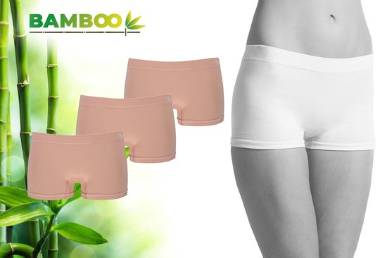 Bamboo Elements - Naadloos Ondergoed Dames - Bamboe - 3 Stuks - Hipster Dames - Nude - M - Boxershort Dames - Lingerie - Onderbroeken Dames - Dames Slips - Ondergoed Dames