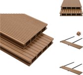 vidaXL Ensemble de planches de terrasse HKC - Teck - 220 x 15 x 2,5 cm - Creux - Motif différent - 78 planches - Sol