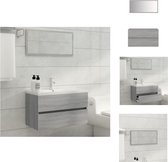 vidaXL Ensemble de meubles de salle de bain - Chêne Sonoma Grijs - Fixation murale - 80x38,5x45 cm - Miroir inclus - Armoire de salle de bain