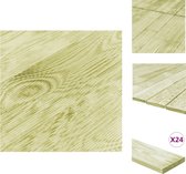 vidaXL Terrasplanken - Massief grenenhout - 100x12x2.05 cm - Retro stijl - 24 stuks - Vloer