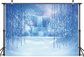 8x6FT IJS En Sneeuwwitje Wereld Fotografie Achtergronden Achtergrond Kerst Winter Bevroren Sneeuw IJs Kristallen Hanger Wereld voor Kinderen - Fotostudio Props Achtergrond