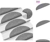 vidaXL Trapmat Lichtgrijs 56x17x3 cm - Sterk geluiddempend - anti-slip en comfortabel - Geniet van bescherming en stijl - 10 stuks - Trapmat