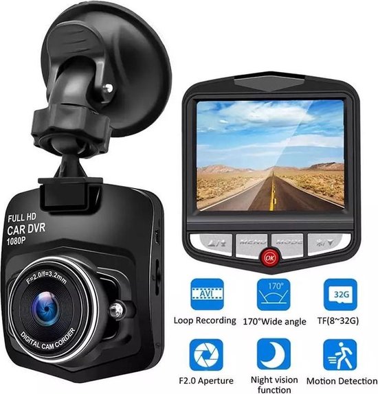 Foto: Drphone dashcam cx9 dashcam 32 gb micro sd opslag full hd 1080 voertuigcamera opnemen 140 graden groothoeklens zwart