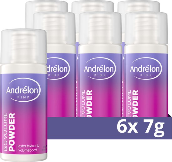 Andrélon Pink Powder - Big Volume - geeft extra textuur en volumeboost - 6 x 7 g