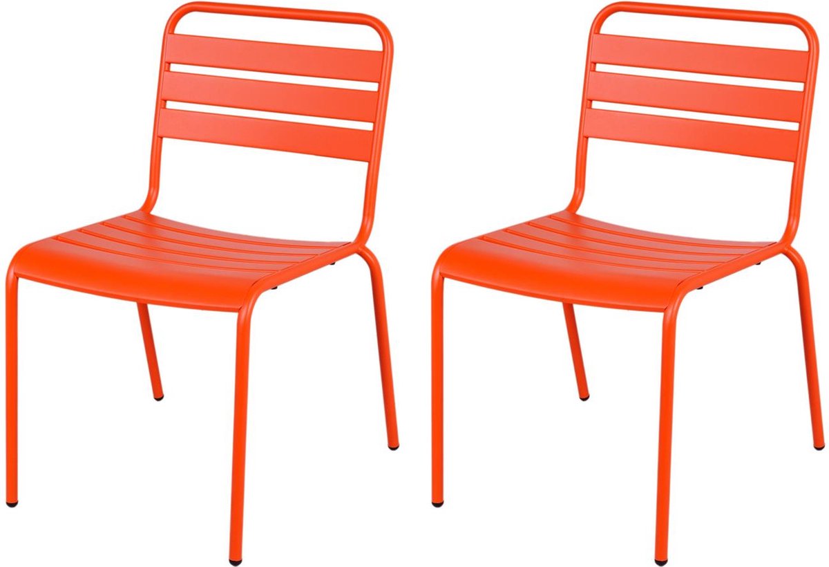 MaximaVida metalen tuinstoel Max XXL oranje - doos per 2 stuks