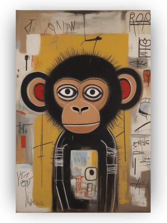 Basquiat aap - Basquiat poster - Aap poster - Posters kinderkamer - Kinderkamer decoratie - Posters aap - 80 x 120 cm