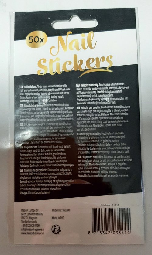 nagelstickers 50x nail art goud glitter glamour feestdagen topper