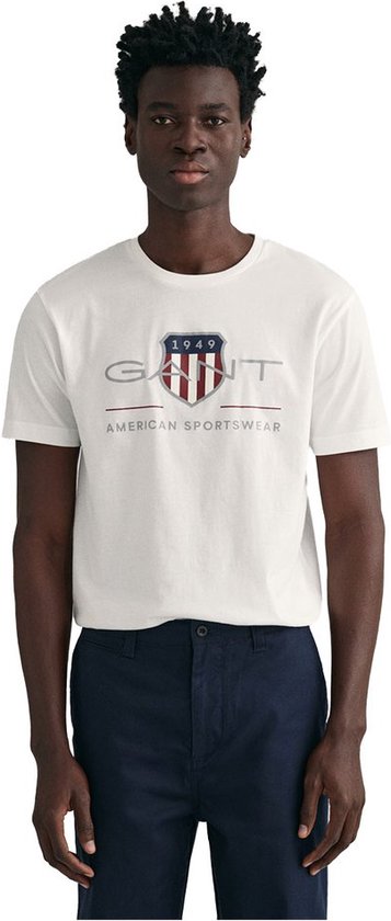 Gant Archive Shield Regular Fit T-shirt Met Korte Mouwen Wit S Man