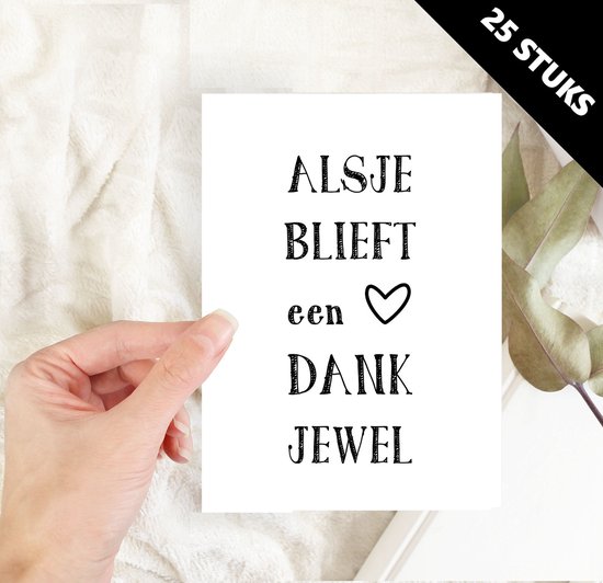 Foto: Bedankt kaarten ansichtkaarten alsjeblieft een dankjewel a6 formaat enkele kaart excl envelop 25 stuks groothandel wholesale cadeau wenskaarten trouwbedankjes bedrijfscadeau