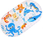 Badmat Anti Slip - Kinderen - Zeedieren - 70x40 cm - Voor Bad en Douche - met Zuignappen