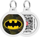 WAUDOG Batman Green QR Pet Tag / Dog Tag - Acier inoxydable - 25 mm - Multi-couleur - Application gratuite