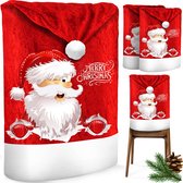 KESSER® Housse de Chaise pour Noël - Housse Premium pour Chaises de Salle à Manger Décoration de Noël Housses de Chaise pour Noël et Décorations de Noël Chapeau de Père Noël - Rouge- Wit, Père Noël, Set de 4