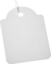 10 stuks - Witte Kartonnen Labels met koordje / Hangetiketten - 36x53mm