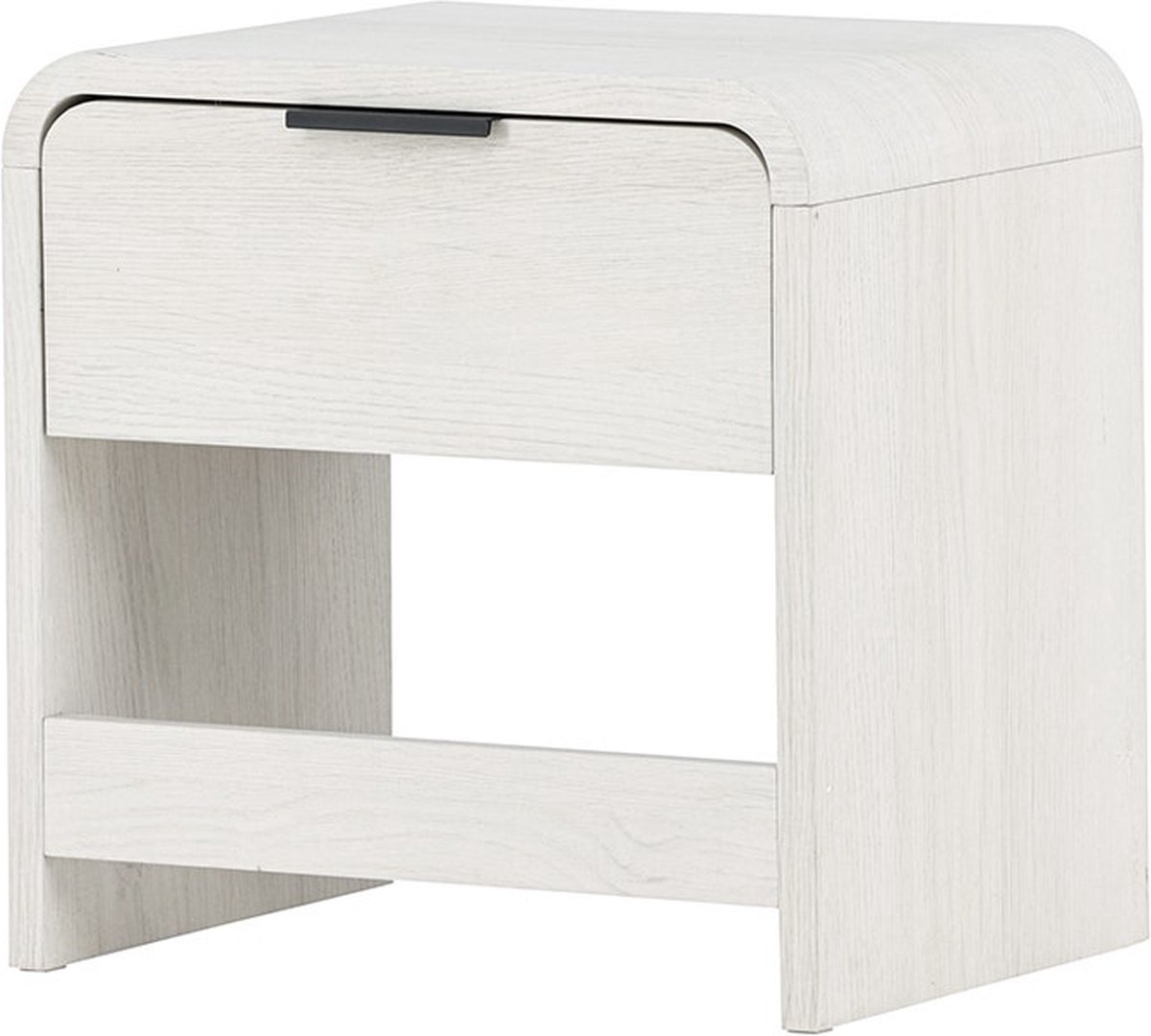 Nest living Carst Nachtkastje Hout - met Lade - Scandinavisch - Nachtkastje met Opbergruimte - Bijzettafel - Whitewash - 40 x 30 x 40 cm