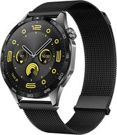 Milanees bandje - geschikt voor Huawei Watch GT / GT Runner / GT2 46 mm / GT 2E / GT 3 46 mm / GT 3 Pro 46 mm / GT 4 46 mm / Watch 3 / Watch 3 Pro / Watch 4 / Watch 4 Pro - zwart