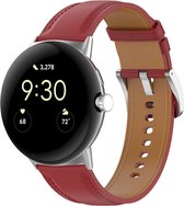Leren bandje - geschikt voor Google Pixel Watch 2 - rood