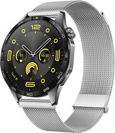 Milanees bandje - geschikt voor Huawei Watch GT / GT Runner / GT2 46 mm / GT 2E / GT 3 46 mm / GT 3 Pro 46 mm / GT 4 46 mm / Watch 3 / Watch 3 Pro / Watch 4 / Watch 4 Pro - zilver
