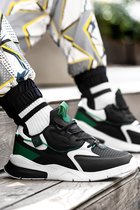 Dark Seer Volwassenen Unisex Sportkleding Unifarben Sneakers - Zwart Wit Groen - 46