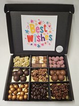 Luxe Belgische Chocolade Proeverij Pakket met Mystery Card 'Best Wishes'