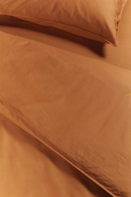 Ambiante Cotton Uni dekbedovertrek - Effen - Lits-Jumeaux - 240x200/220 cm - Oranje van Ambiante — afbeelding 4