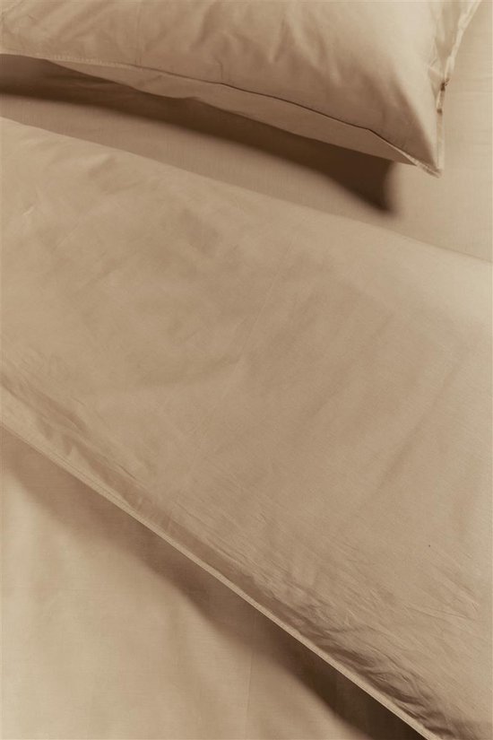 Ambiante Cotton Uni dekbedovertrek - Effen - Tweepersoons - 200x200/220 cm - Khaki van Merkloos — afbeelding 5
