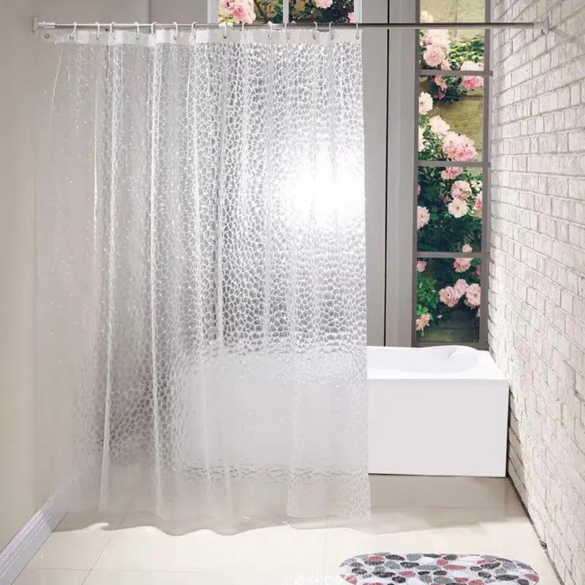 Lot de 20 rideaux de douche avec crochets 120x200 cm