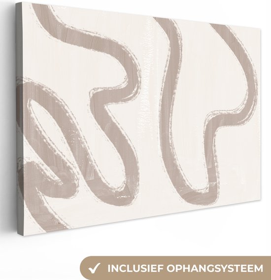 Canvas Schilderij Abstract - Moderne kunst - Beige - Wanddecoratie