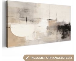 Canvas schilderij abstract 160x80 cm - Abstracte moderne wandkunst - Huis decoratie woonkamer modern - Keuken muur schilderijen - Wanddecoratie accessoires - Kamer interieur decoraties industrieel - Wanddoek grijs - Wall decoration