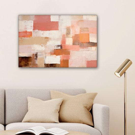 Peinture sur toile - Rose - Abstrait - 60x40 cm - Décoration murale