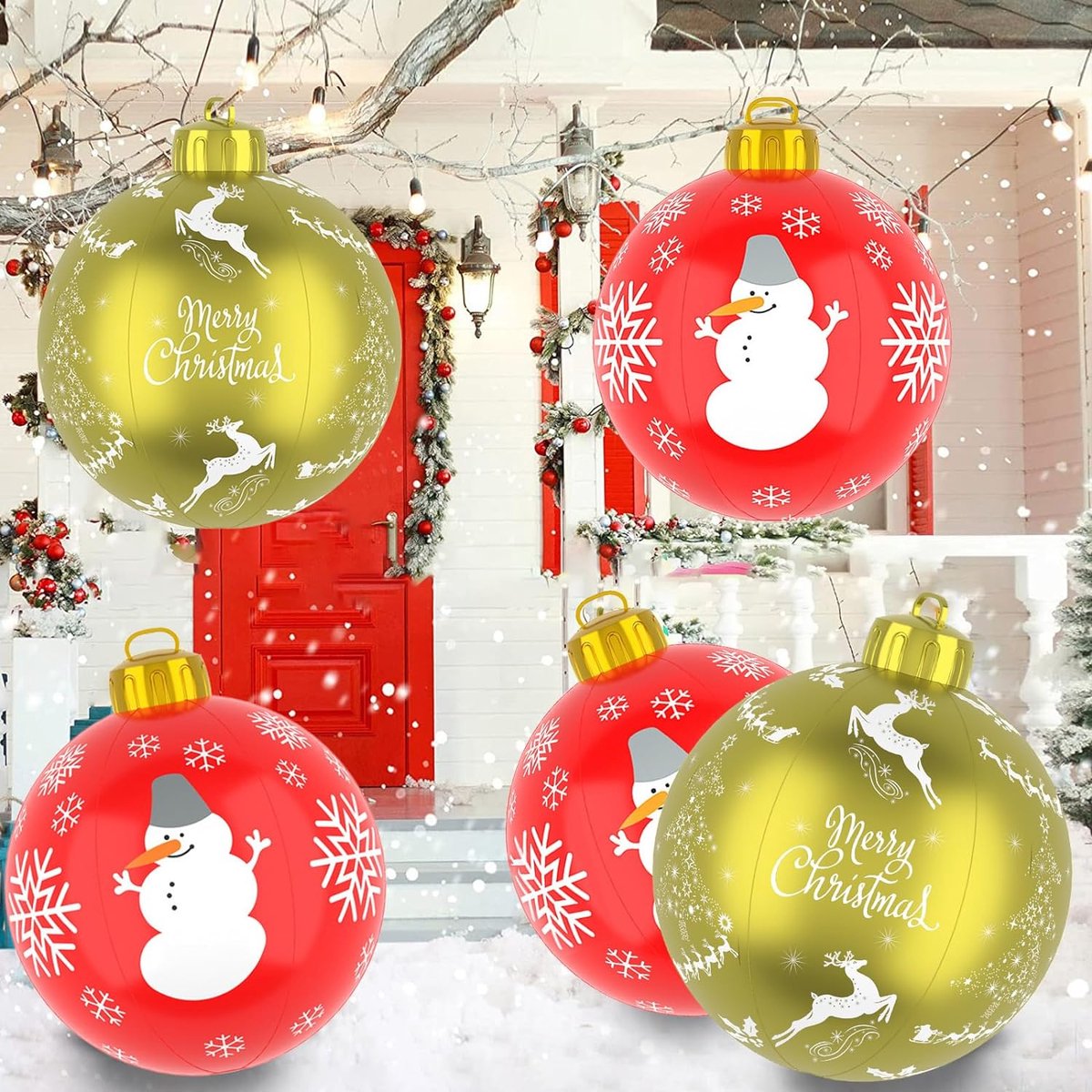 60 cm opblaasbare kerstbal met handvat dikker PVC grote effen kleur lekvrij binnen buiten tuin tuin vakantie decoratie kerstballon kopen vanaf een prijs van 13