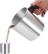 Kaarsensmeltpot, metalen kan voor smeltwas, 1,2 L geurkaars DIY wassmeltpot - kaarsenwarmer voor het maken van kaarsen en het maken van zeep