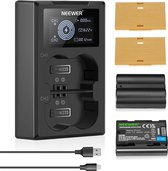 Neewer® - NP-W235 Camera Batterijlader - USB Lader met 2 Poorten met LCD - 2 Vervangende Batterijen 2400 mAh - Compatibel met Fujifilm X-T5 X-T4 GFX 100S X-H2S GFX 50S II Grip VG-XT4