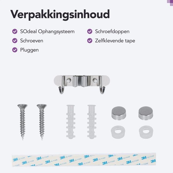 SODEAL Luxe Bezemhouder - Steelklem - Bezem ophangsysteem - Ophanghaken - Tuingereedschap - Gereedschap opbergen - Grijs van SODEAL — afbeelding 2